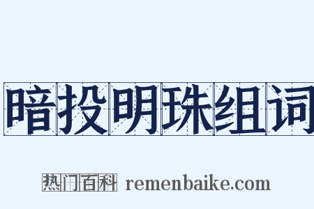 暗投明珠组词是什么意思的图片